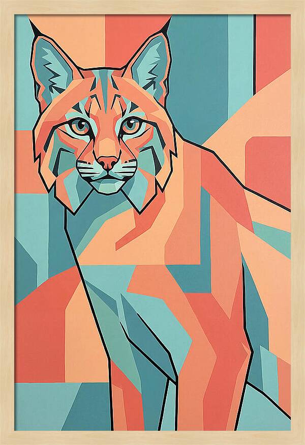 Bobcat In Geometric Colors