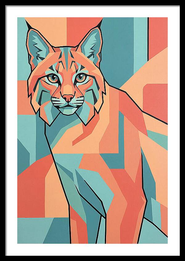 Bobcat In Geometric Colors