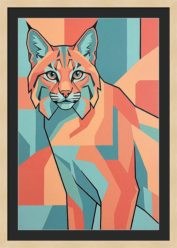 Bobcat In Geometric Colors