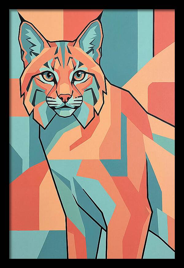 Bobcat In Geometric Colors