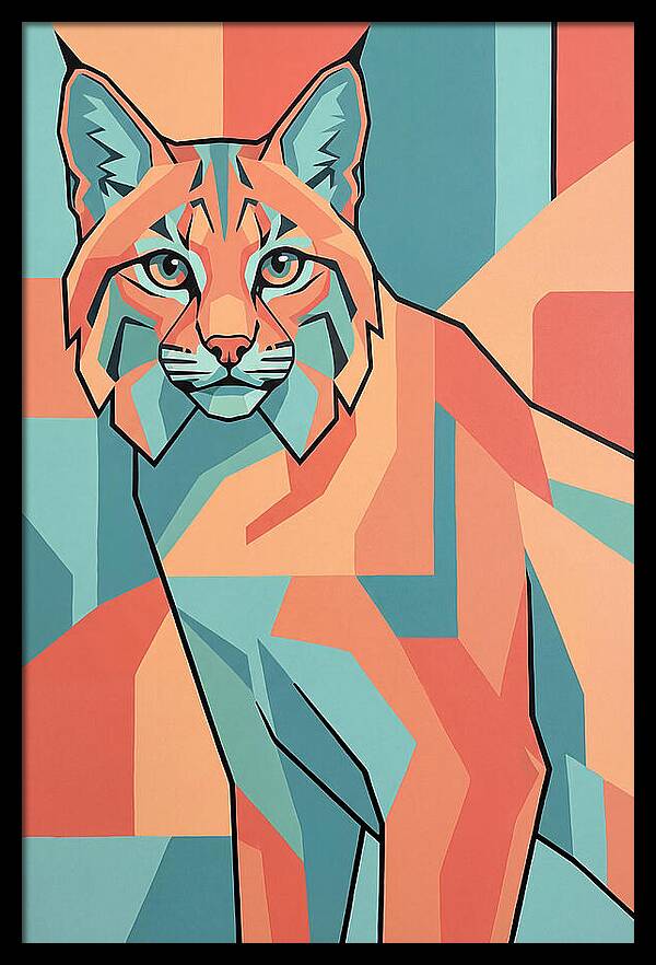Bobcat In Geometric Colors
