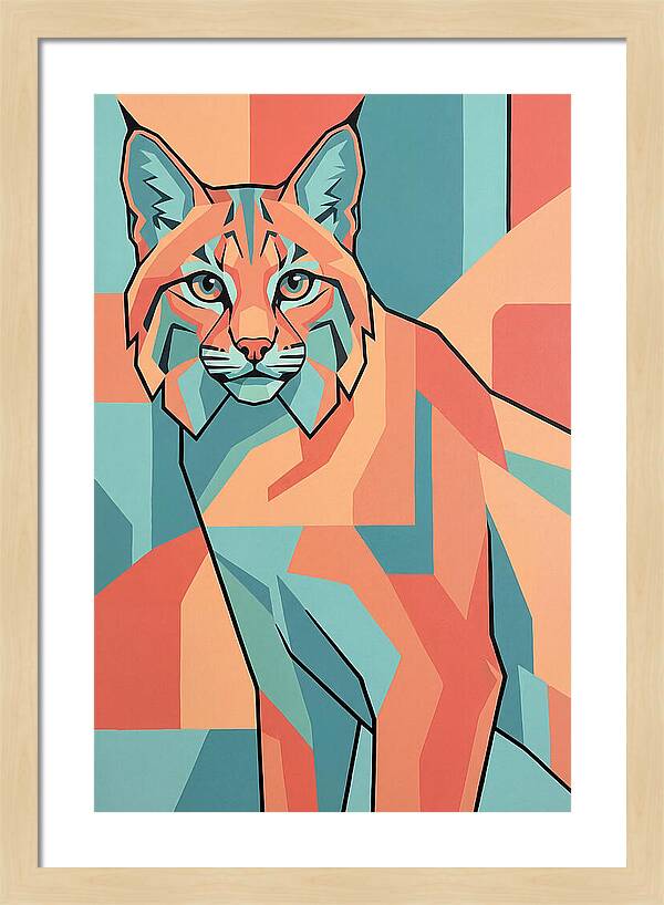 Bobcat In Geometric Colors