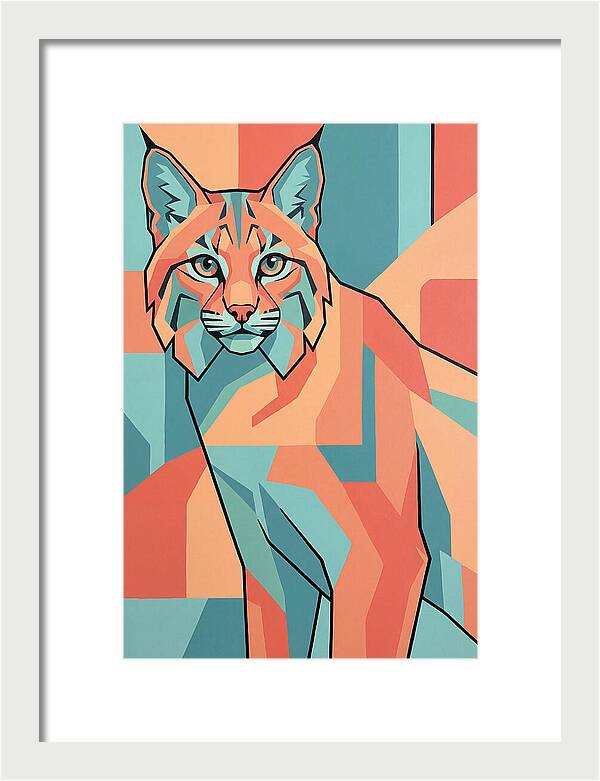 Bobcat In Geometric Colors