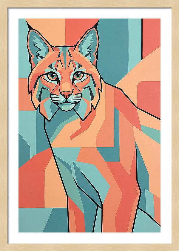Bobcat In Geometric Colors