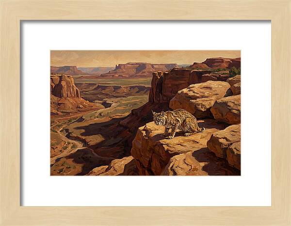 Bobcat On Sandstone Ledge