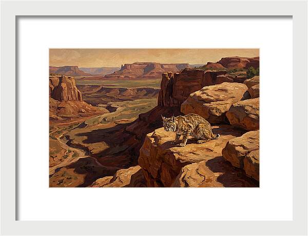 Bobcat On Sandstone Ledge