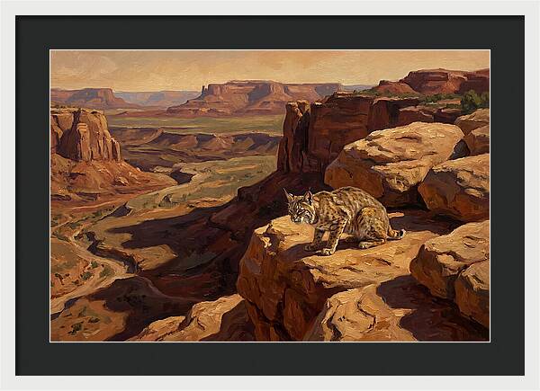 Bobcat On Sandstone Ledge