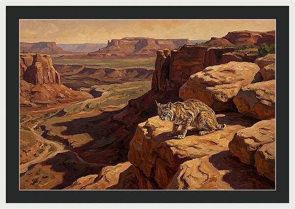 Bobcat On Sandstone Ledge