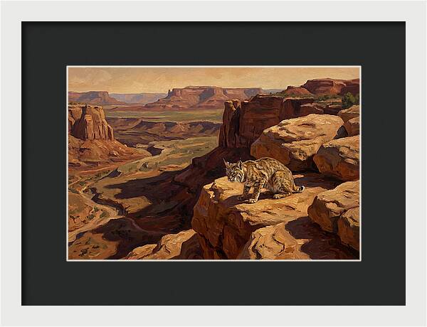 Bobcat On Sandstone Ledge