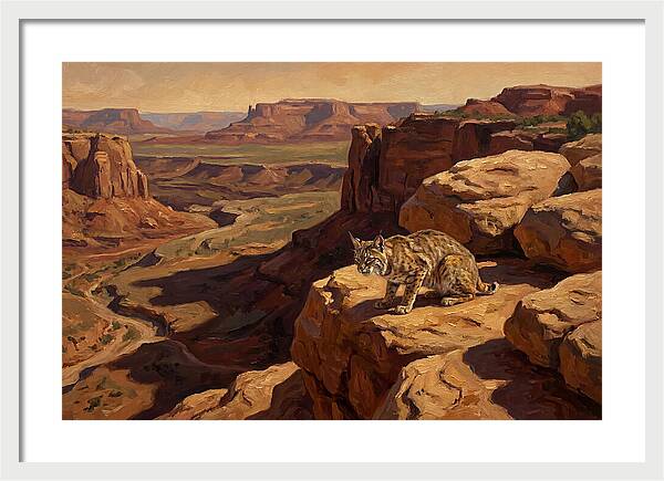 Bobcat On Sandstone Ledge