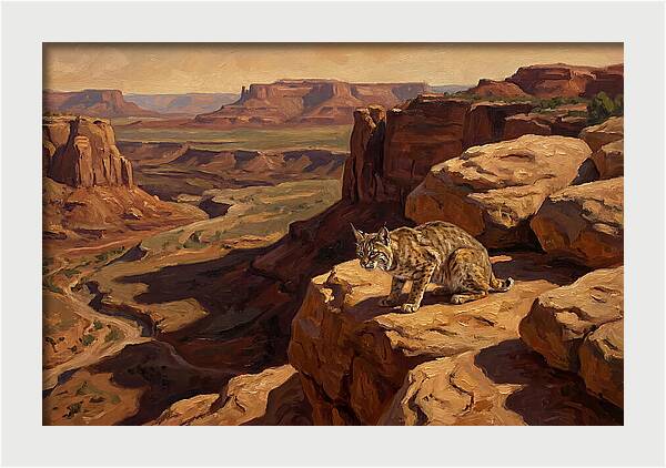 Bobcat On Sandstone Ledge