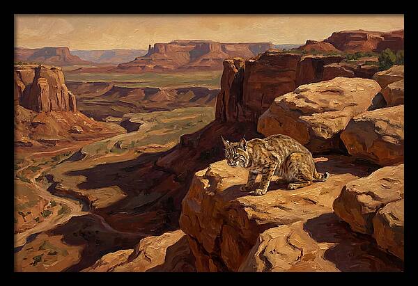 Bobcat On Sandstone Ledge