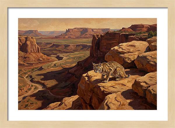 Bobcat On Sandstone Ledge