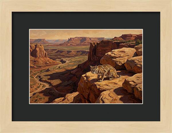 Bobcat On Sandstone Ledge