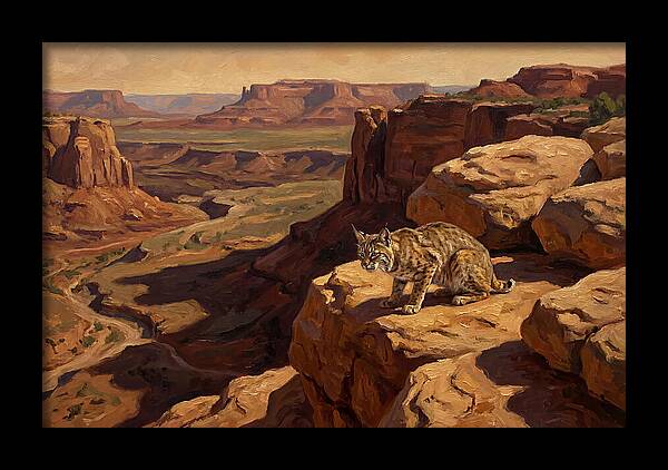 Bobcat On Sandstone Ledge