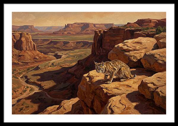 Bobcat On Sandstone Ledge
