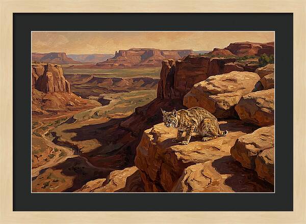 Bobcat On Sandstone Ledge