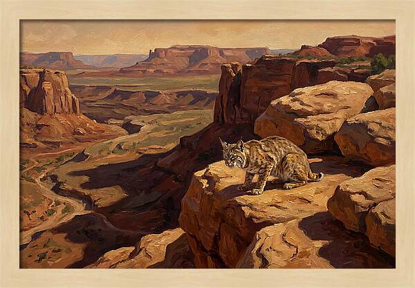 Bobcat On Sandstone Ledge
