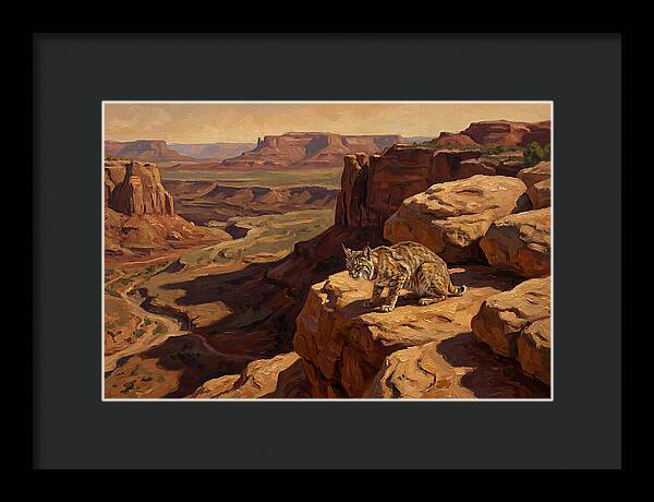 Bobcat On Sandstone Ledge