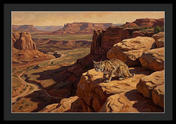 Bobcat On Sandstone Ledge