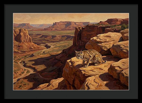 Bobcat On Sandstone Ledge