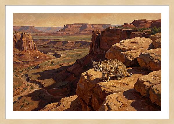 Bobcat On Sandstone Ledge