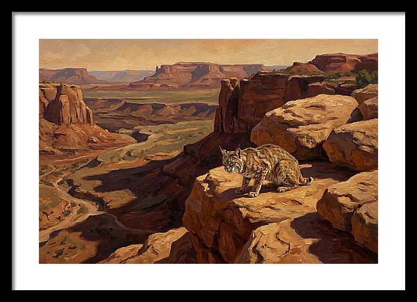 Bobcat On Sandstone Ledge
