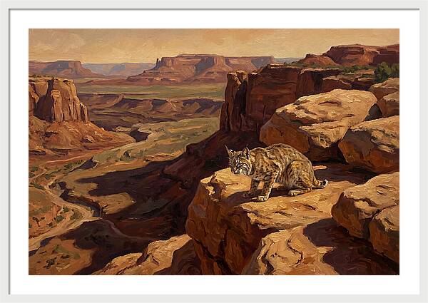Bobcat On Sandstone Ledge