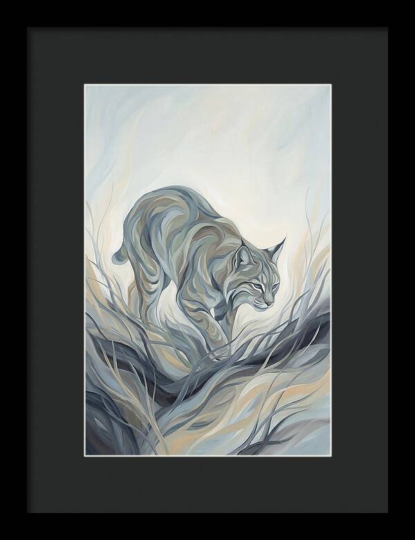 Bobcat Stalking Through Dry Brush