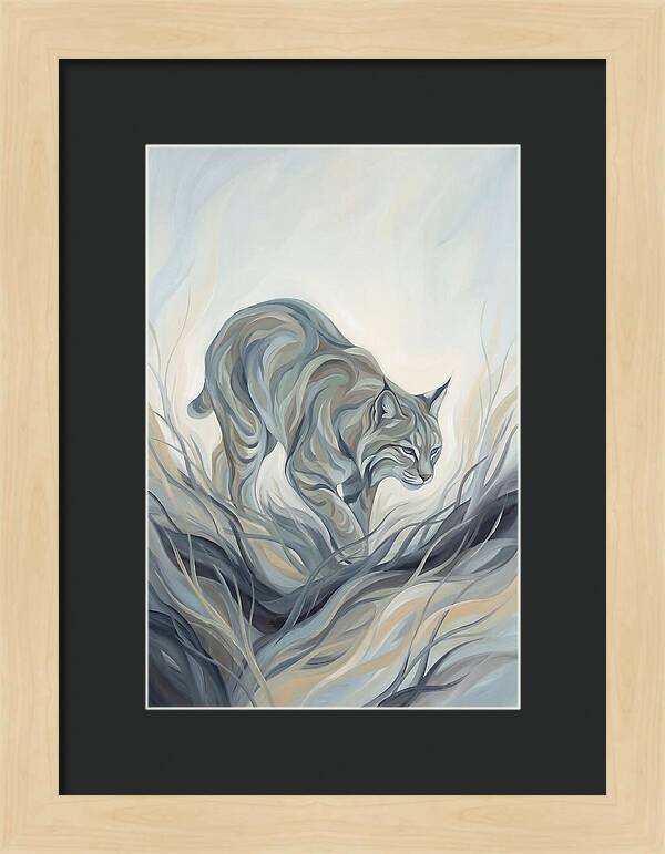 Bobcat Stalking Through Dry Brush