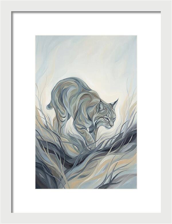 Bobcat Stalking Through Dry Brush