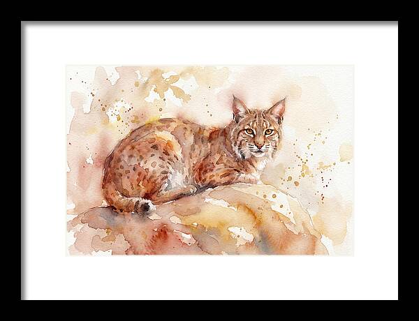 Bobcat Watercolor Serenity