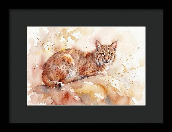 Bobcat Watercolor Serenity