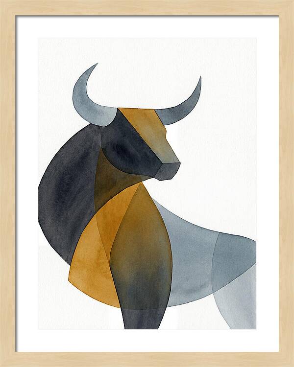 Bold Bull In Minimalist Style