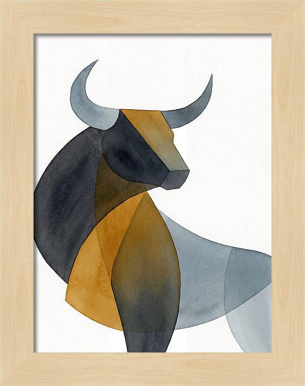 Bold Bull In Minimalist Style