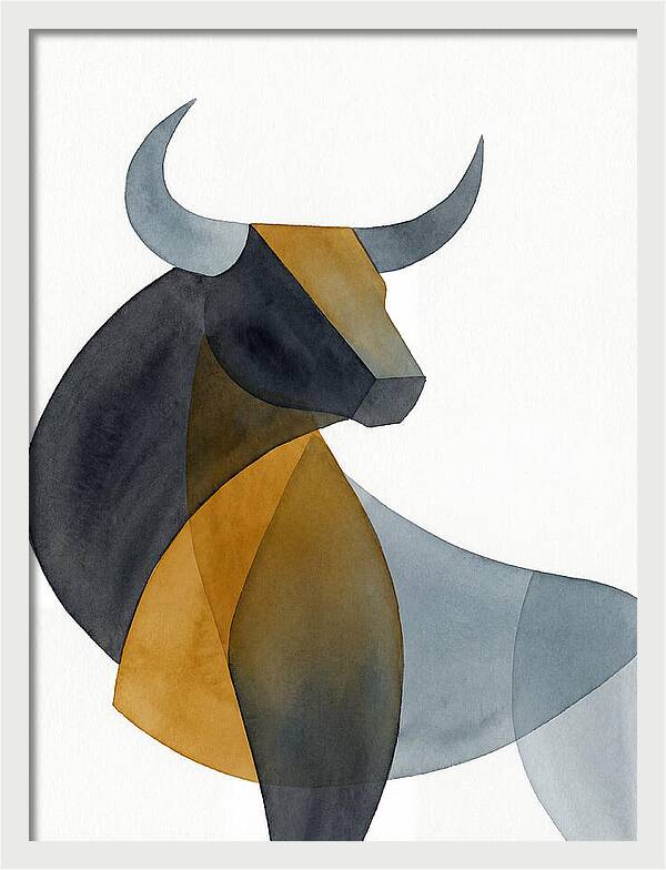 Bold Bull In Minimalist Style