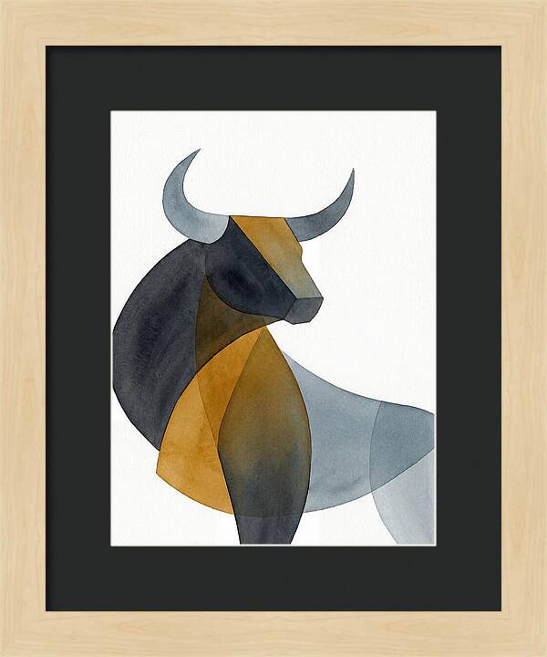 Bold Bull In Minimalist Style