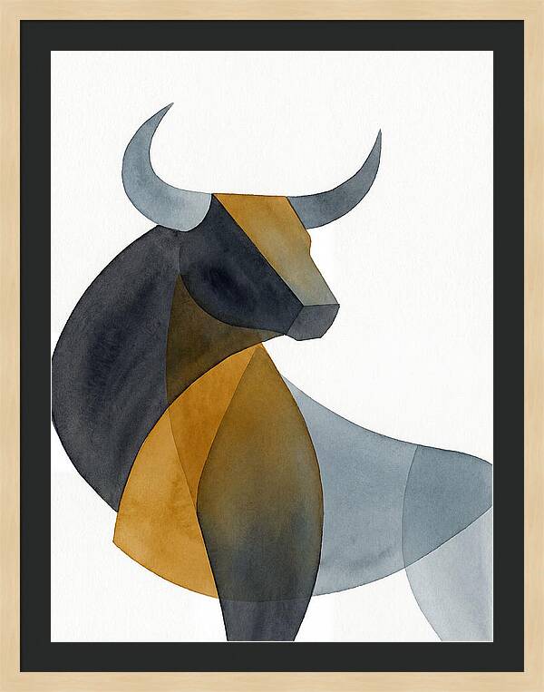 Bold Bull In Minimalist Style