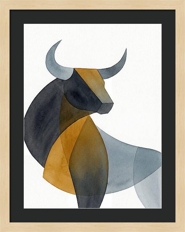 Bold Bull In Minimalist Style
