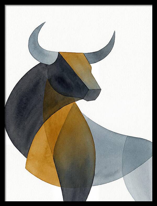Bold Bull In Minimalist Style