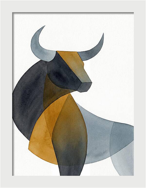 Bold Bull In Minimalist Style