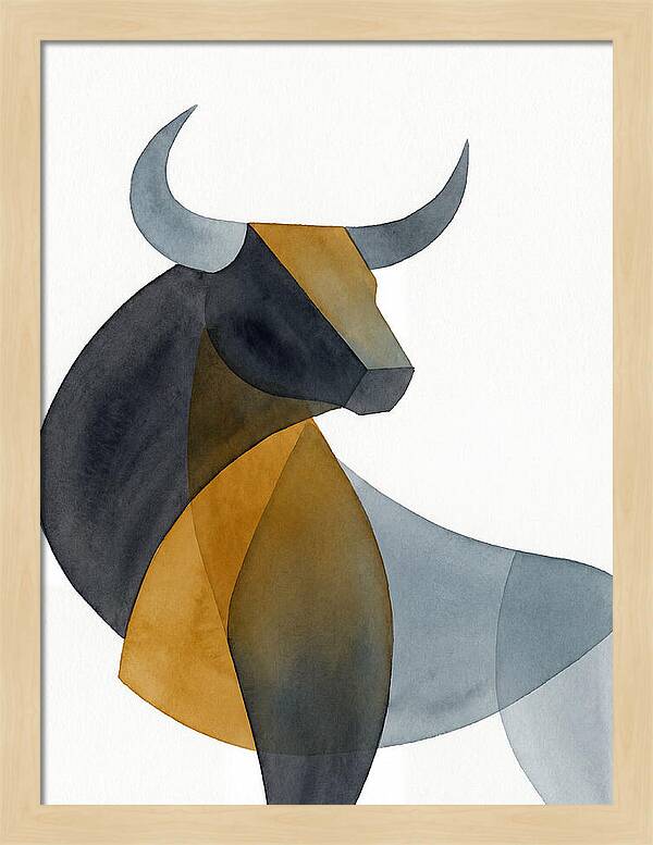 Bold Bull In Minimalist Style