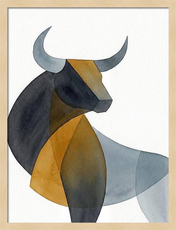 Bold Bull In Minimalist Style
