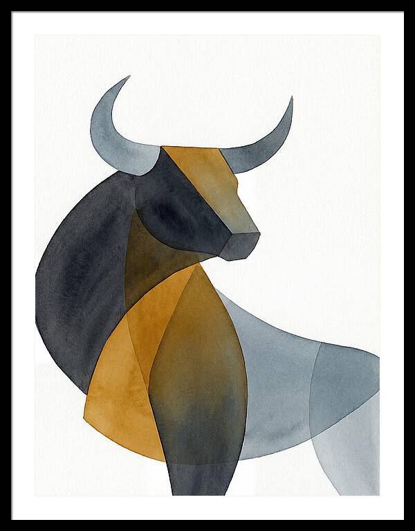 Bold Bull In Minimalist Style
