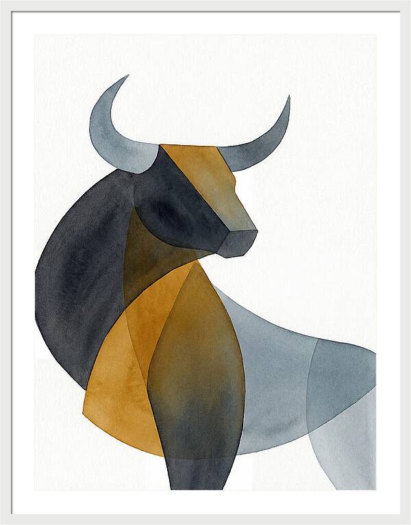 Bold Bull In Minimalist Style