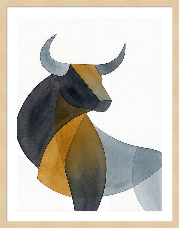 Bold Bull In Minimalist Style