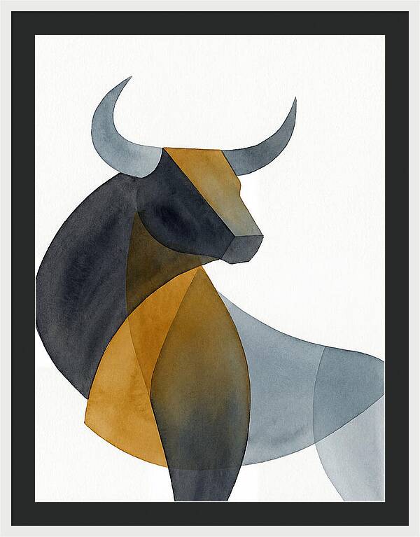 Bold Bull In Minimalist Style
