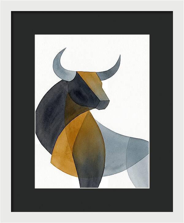 Bold Bull In Minimalist Style