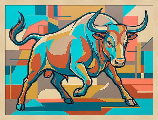 Bold Bull In Vibrant Colors