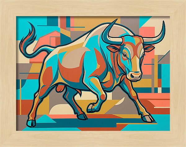 Bold Bull In Vibrant Colors